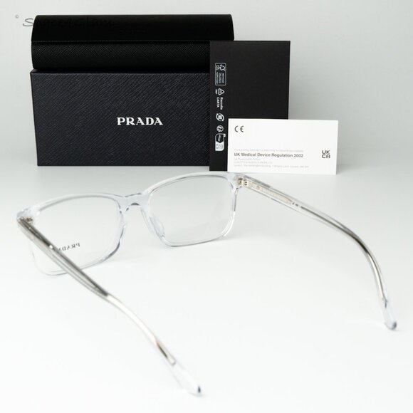 Prada Men Eyeglasses Crystal Demo Square PR14WVF 2AZ1O1 BRAND NEW - Picture 7 of 8